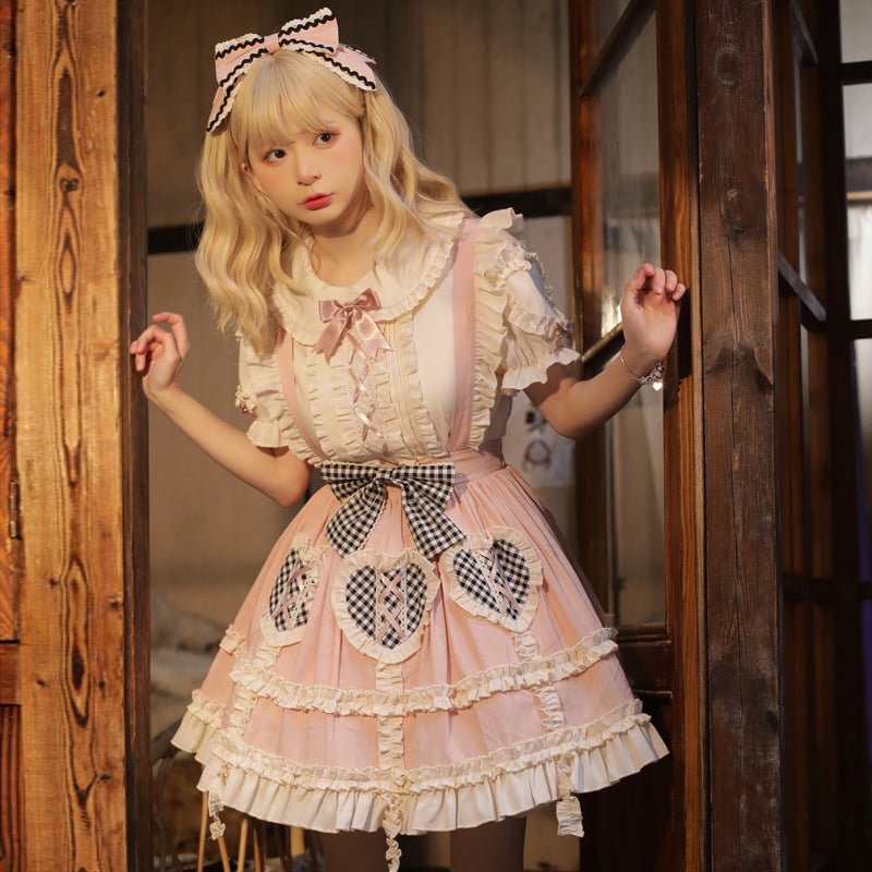 Pink Sweet Kawaii Lolita Summer SK and Blouse