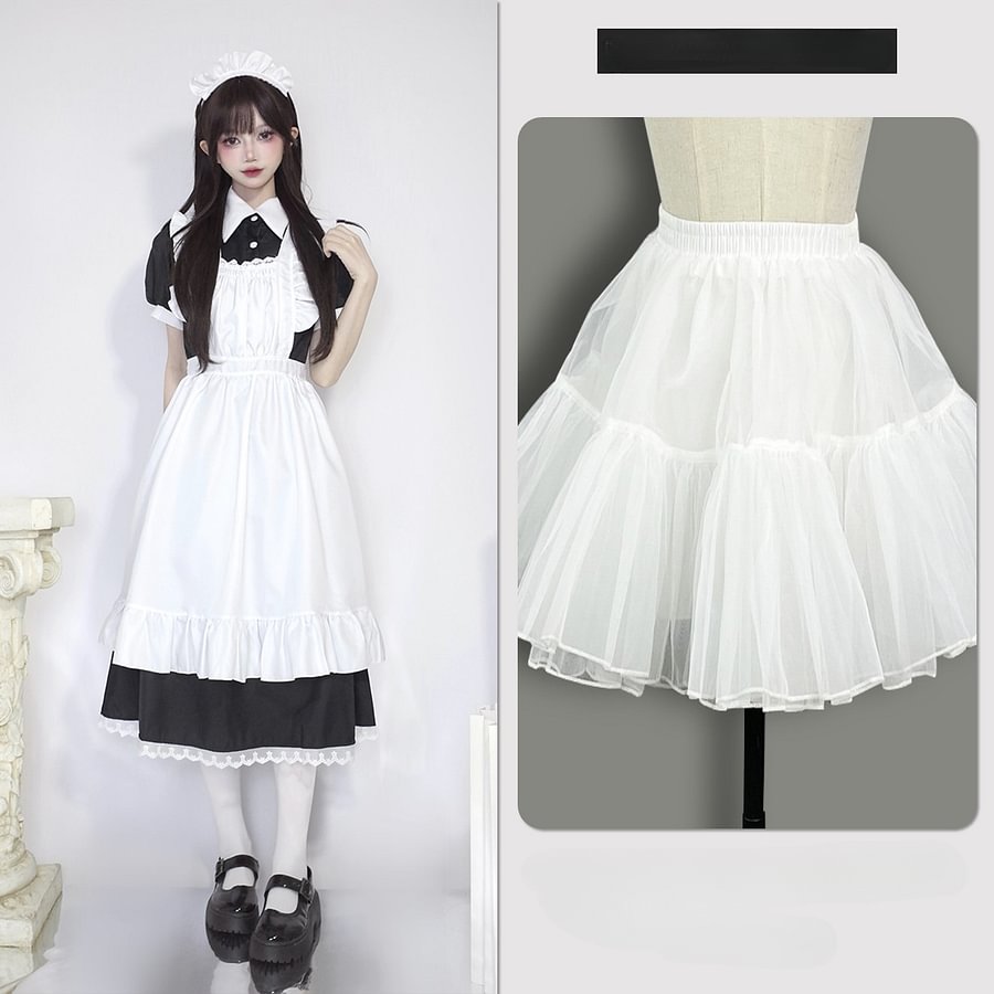 Plus Size Maid Dress Japanese Manservant Long-sleeved One Piece Dress 4XL Lolita Dress 5XL