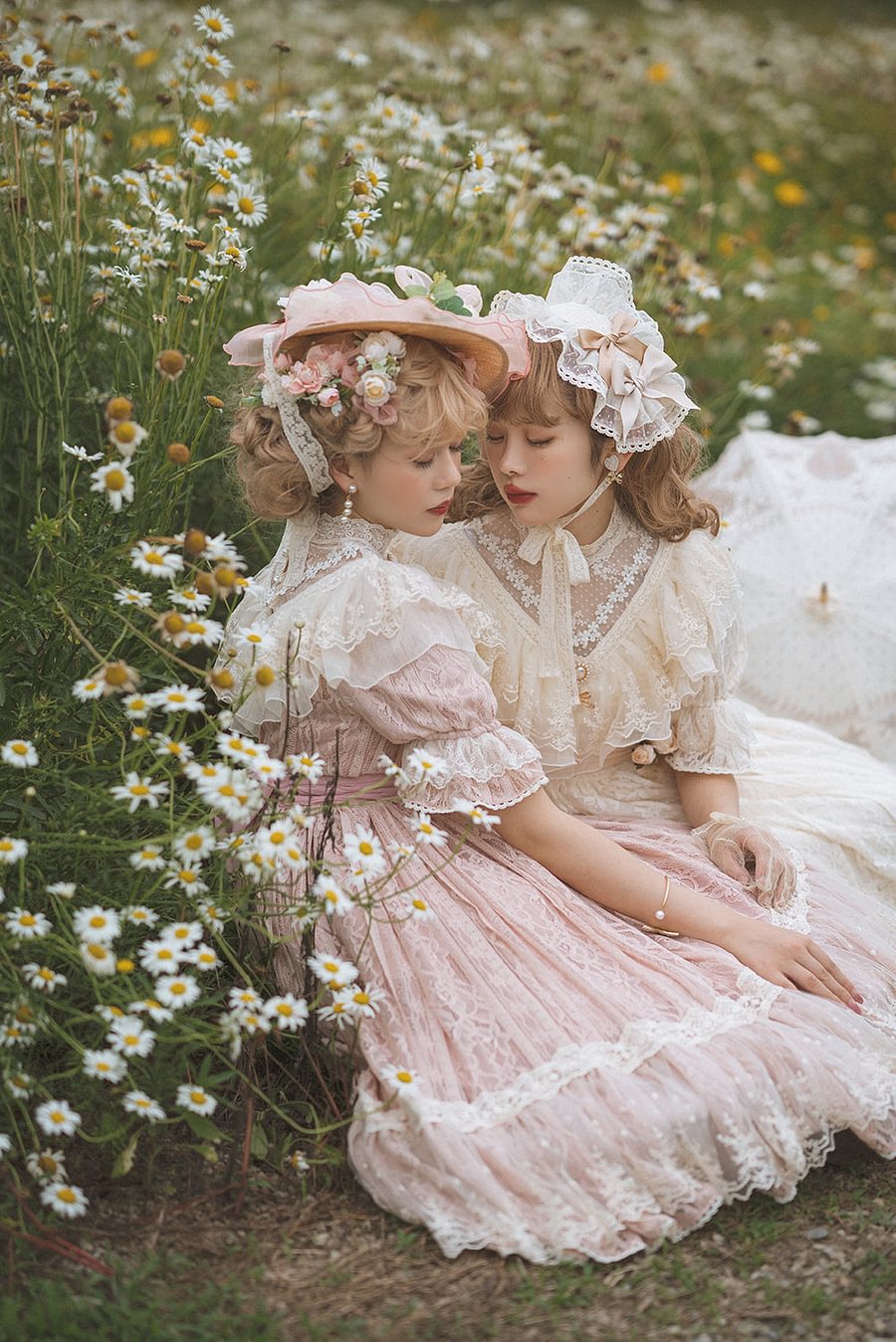 [Pre] Hime Lolita Rose Lace Pure Color Lolita OP Elegant Long Dress