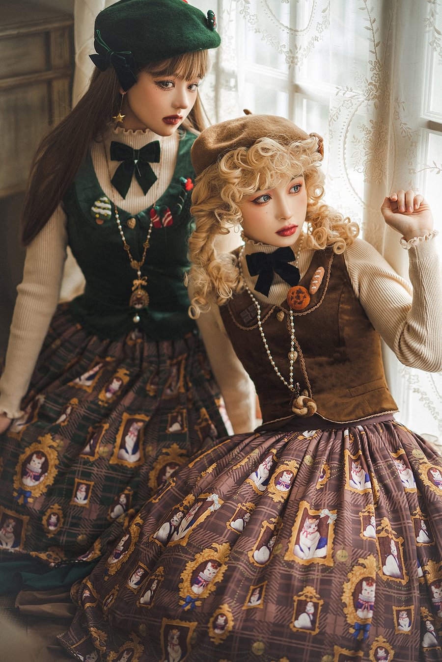 [Pre]Christmas Preppy Style Velvet Classic Lolita Skirt Vest Set Dress