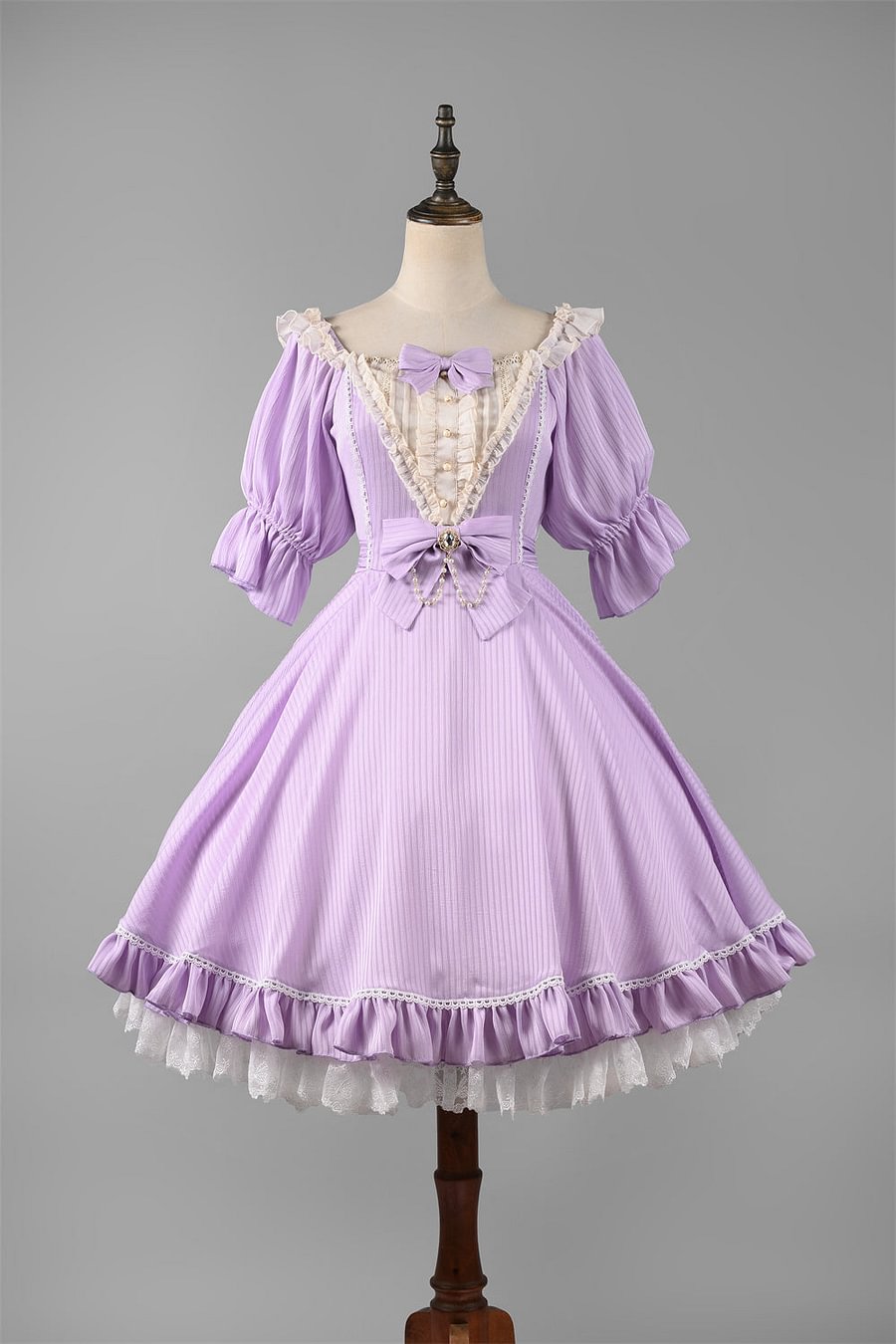 [Pre]Sweet Classic Silver Foil Printing Lolita OP Dress 4Xl Lolita Dress Plus Size One Piece Dress