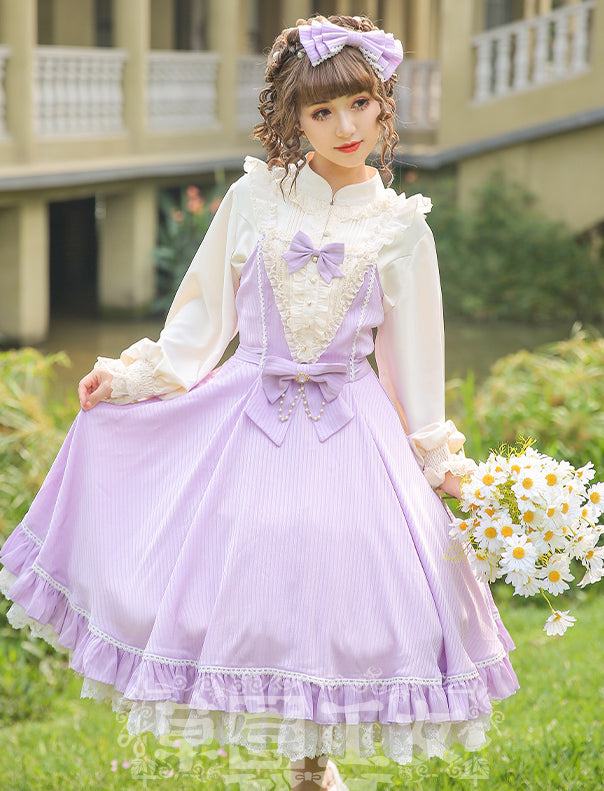[Pre]Sweet Classic Silver Foil Printing Lolita OP Dress 4Xl Lolita Dress Plus Size One Piece Dress