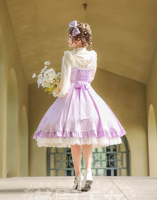 [Pre]Sweet Classic Silver Foil Printing Lolita OP Dress 4Xl Lolita Dress Plus Size One Piece Dress