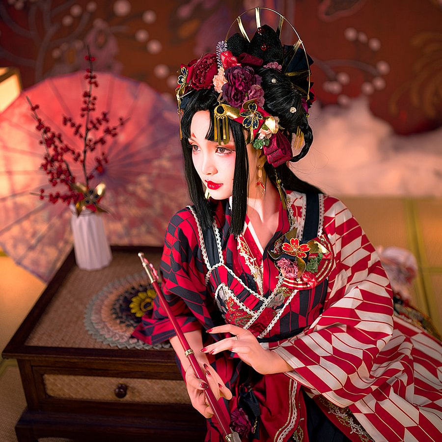 Qi Lolita Vintage Long Red Long Sleeve Dresses