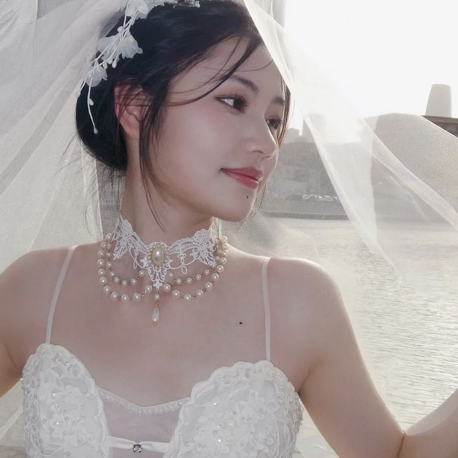 Lolita Necklace  Rococo Lolita Gorgeous Multi-layer Pearl Lace Vintage Court Style Choker