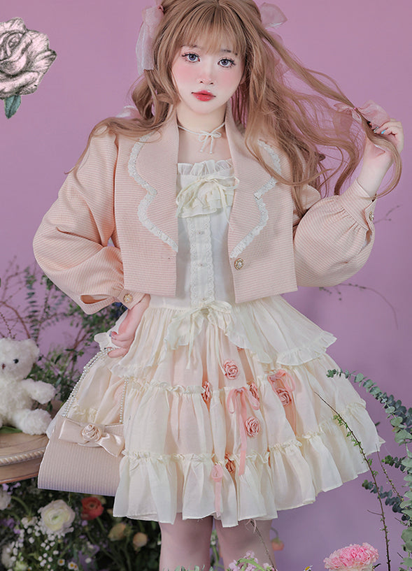 Spring Summer Pink Sleeveless Dress Coat
