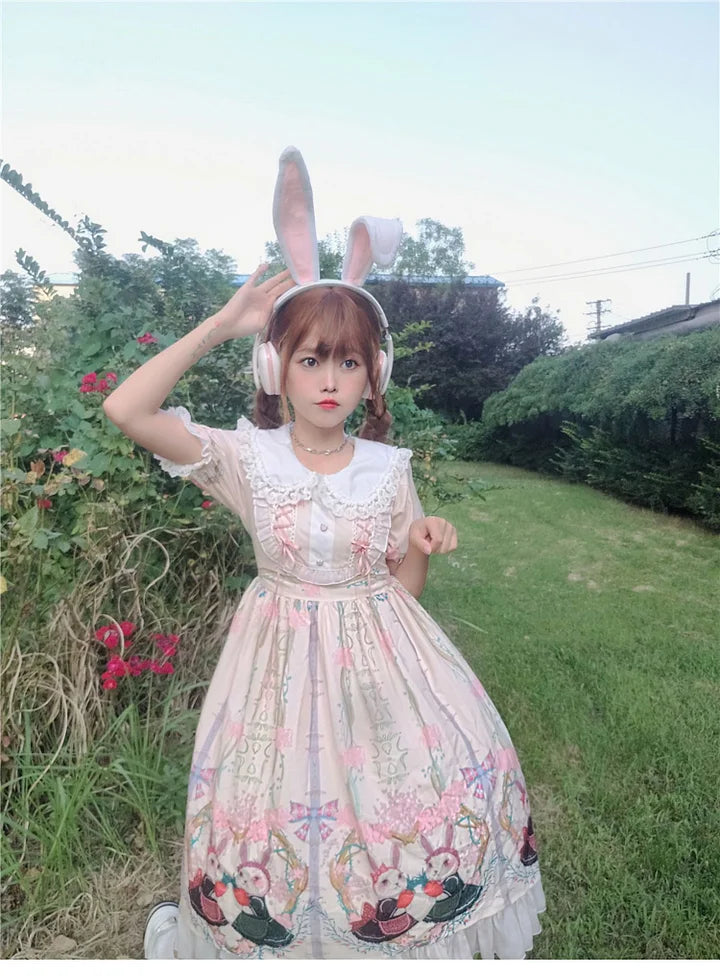 Ivory Sweet Ballet Princess Dress Lace Lolita Cake Dress Blouse