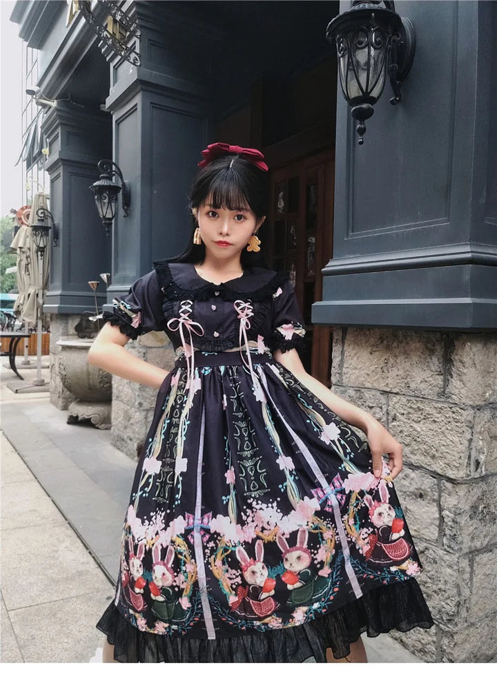 Ivory Sweet Ballet Princess Dress Lace Lolita Cake Dress Blouse