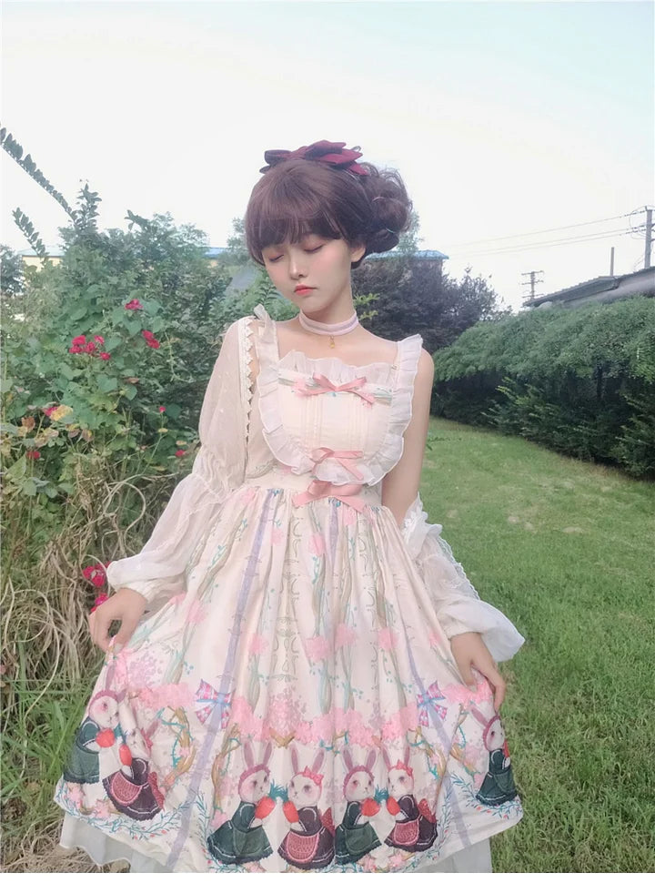 Ivory Sweet Ballet Princess Dress Lace Lolita Cake Dress Blouse