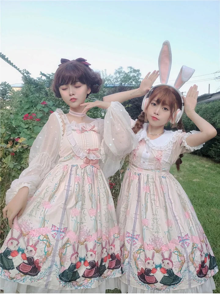 Ivory Sweet Ballet Princess Dress Lace Lolita Cake Dress Blouse