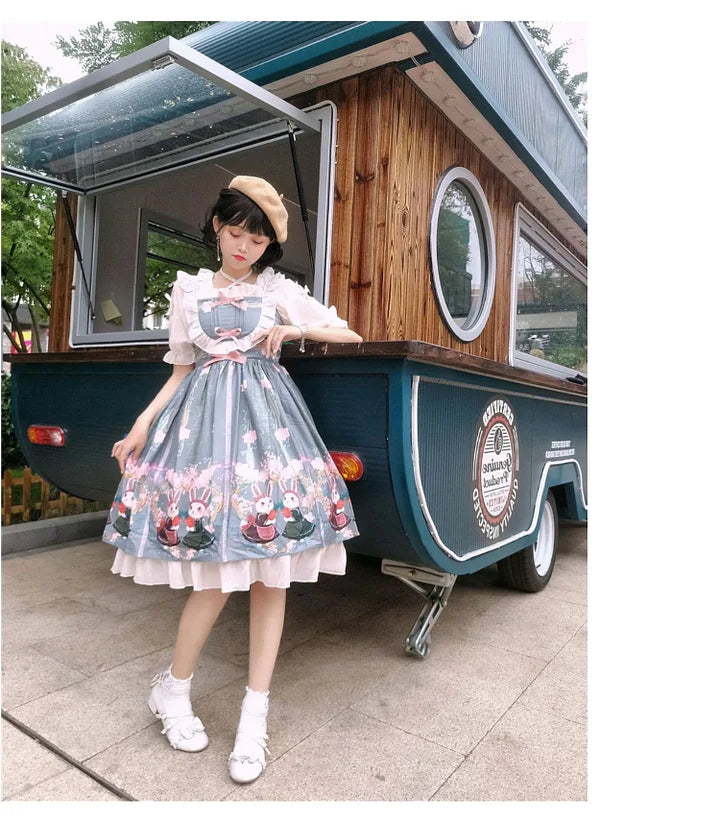 Ivory Sweet Ballet Princess Dress Lace Lolita Cake Dress Blouse