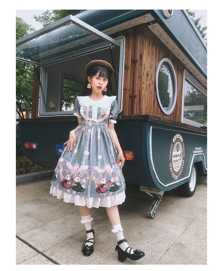 Ivory Sweet Ballet Princess Dress Lace Lolita Cake Dress Blouse