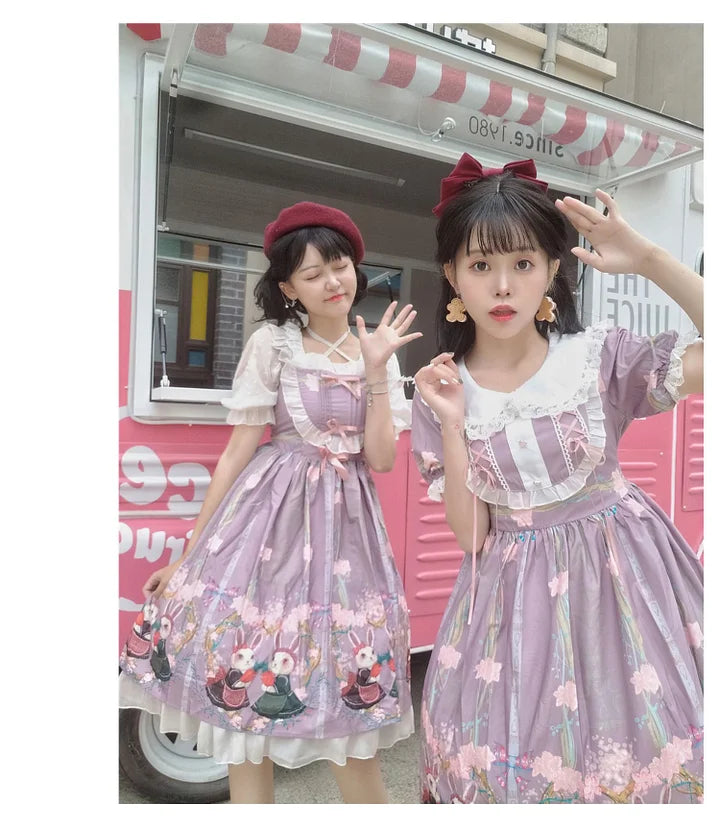 Ivory Sweet Ballet Princess Dress Lace Lolita Cake Dress Blouse
