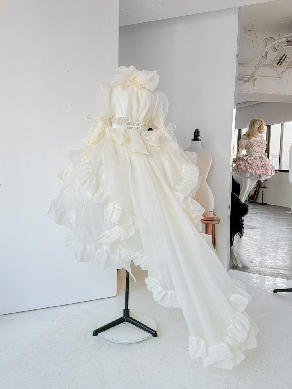 Hime Lolita Light Yellow Lace with Bow Princess Dress