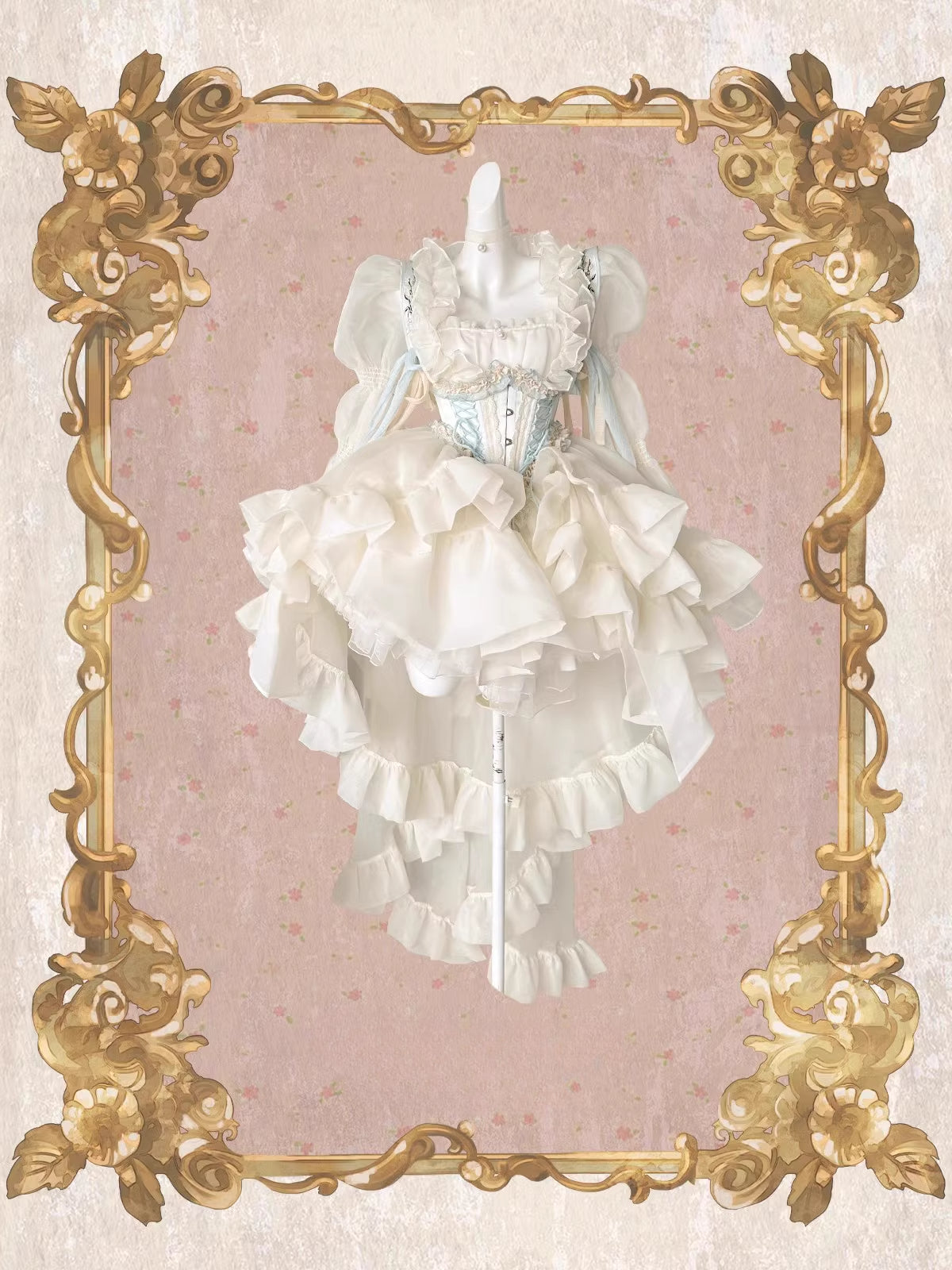 Hime Lolita Light Yellow Lace with Bow Princess Dress