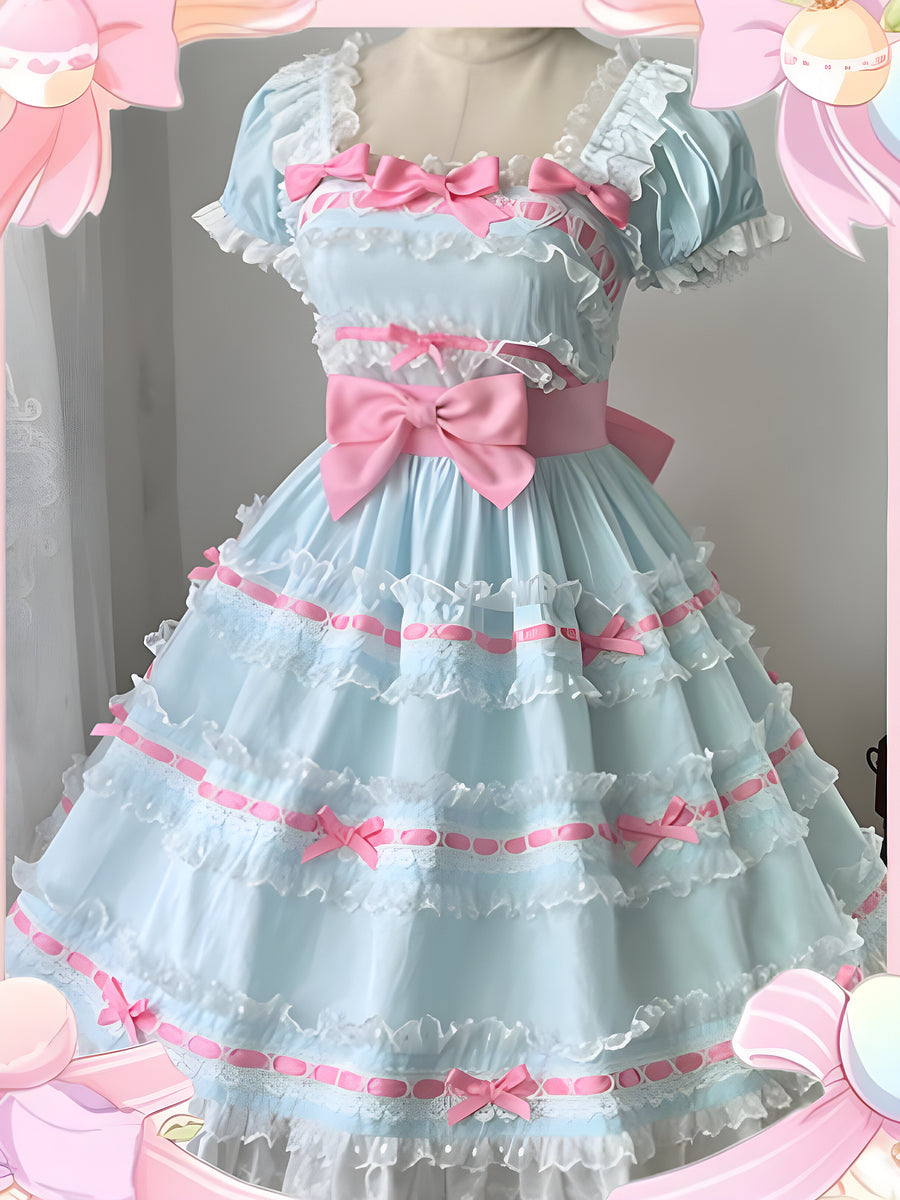 Sweet Light Yellow Spring Summer JSK Lolita Dress Layer Cake Skirt