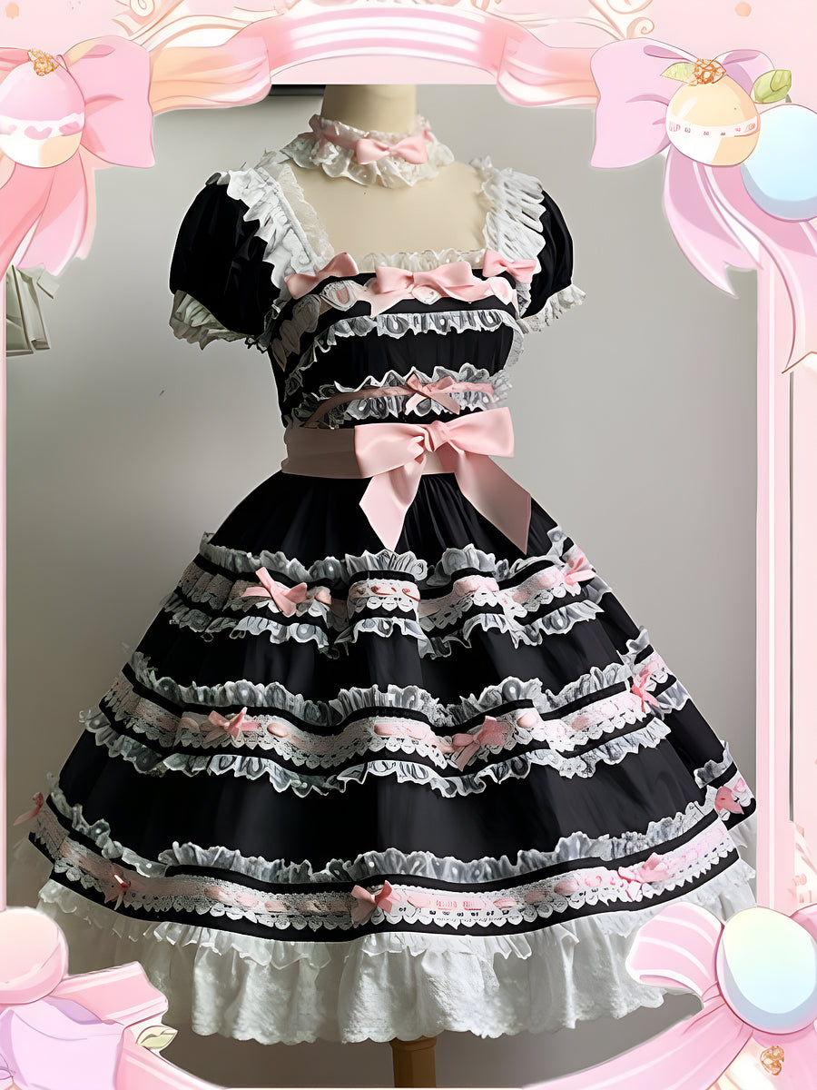 Sweet Light Yellow Spring Summer JSK Lolita Dress Layer Cake Skirt