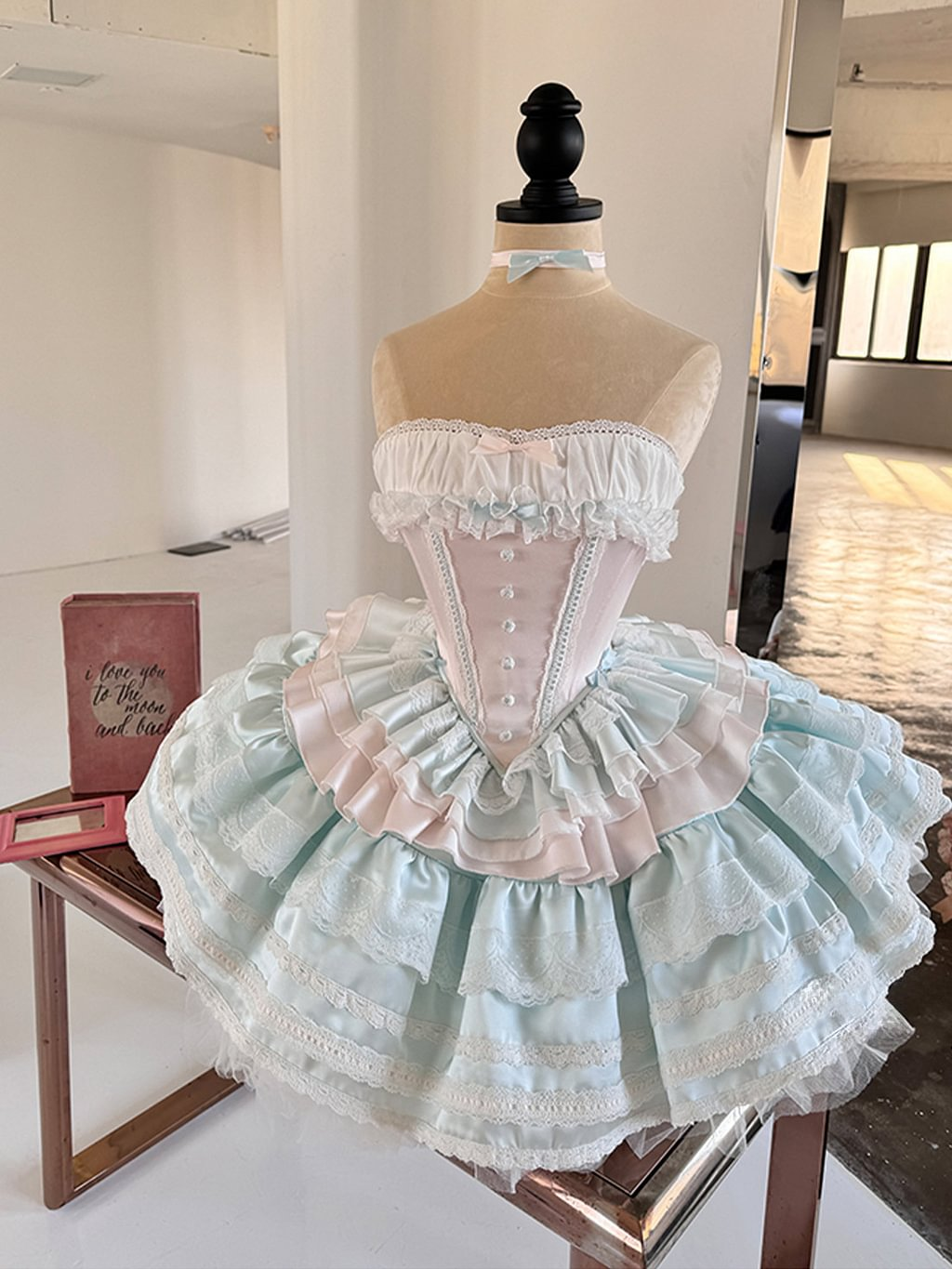 Sweet Lolita Ballet Cake Dress: Soft Princess Birthday Dress Silk Satin Love Song Set