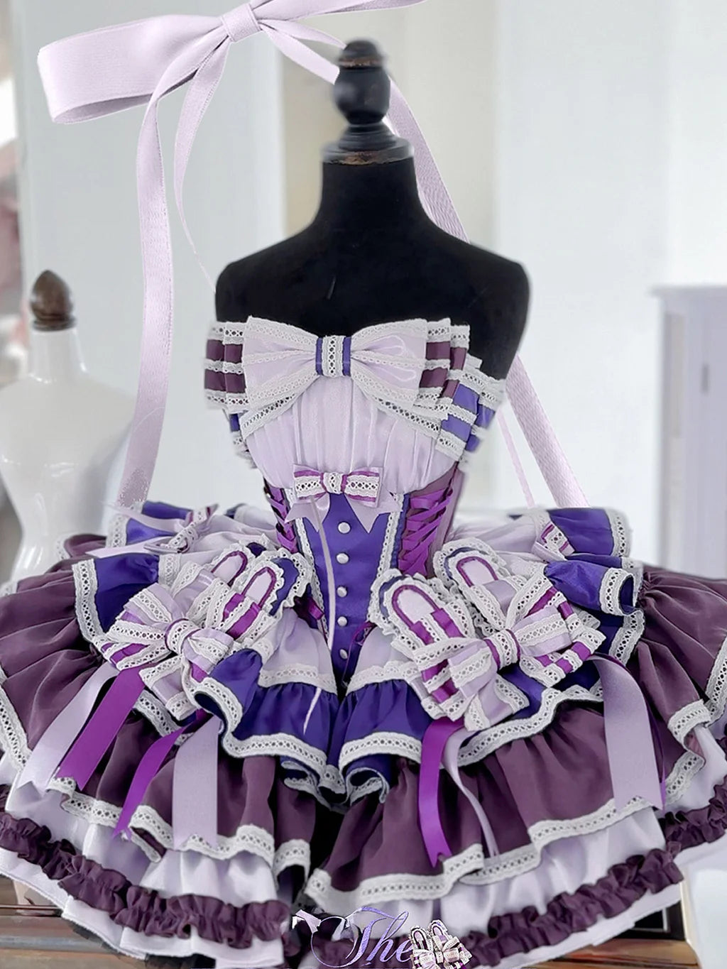 Sweet Lolita Ballet Gothic Purple Cake Dress: Purple-Toned Birthday Gown Ruffle Dress