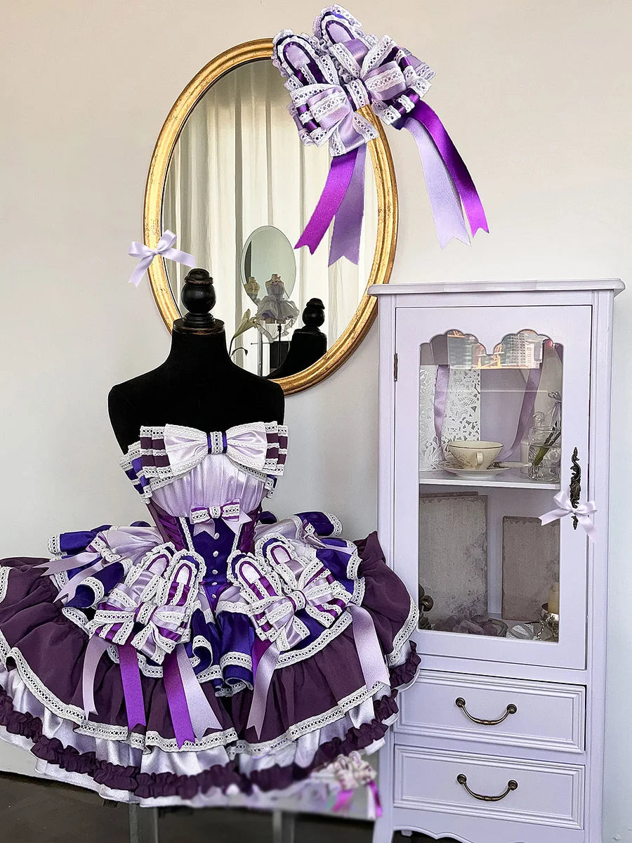 Sweet Lolita Ballet Gothic Purple Cake Dress: Purple-Toned Birthday Gown Ruffle Dress
