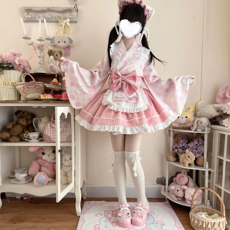 Qi Lolita Sweet Cute Maid SK Lolita Shirt Daily Party Pink Blue Red Purple Yellow Lolita Dresses