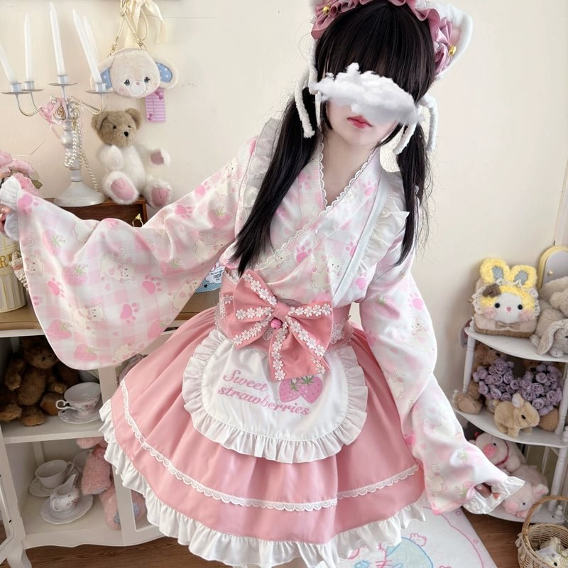 Qi Lolita Sweet Cute Maid SK Lolita Shirt Daily Party Pink Blue Red Purple Yellow Lolita Dresses