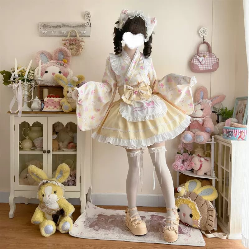 Qi Lolita Sweet Cute Maid SK Lolita Shirt Daily Party Pink Blue Red Purple Yellow Lolita Dresses