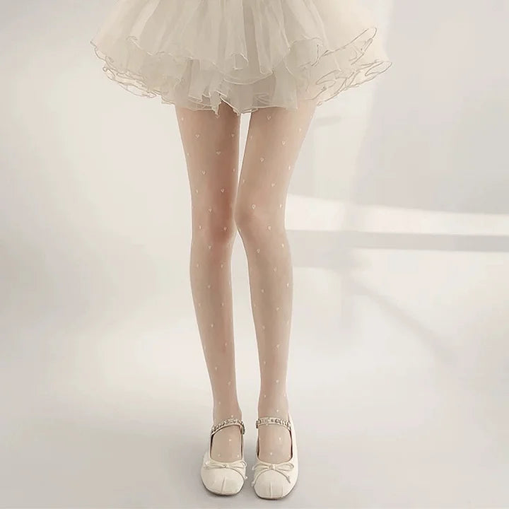 Sweet Lolita Heart Speckle Pattern Tights Nylon Lolita Accessories Lolita Stockings