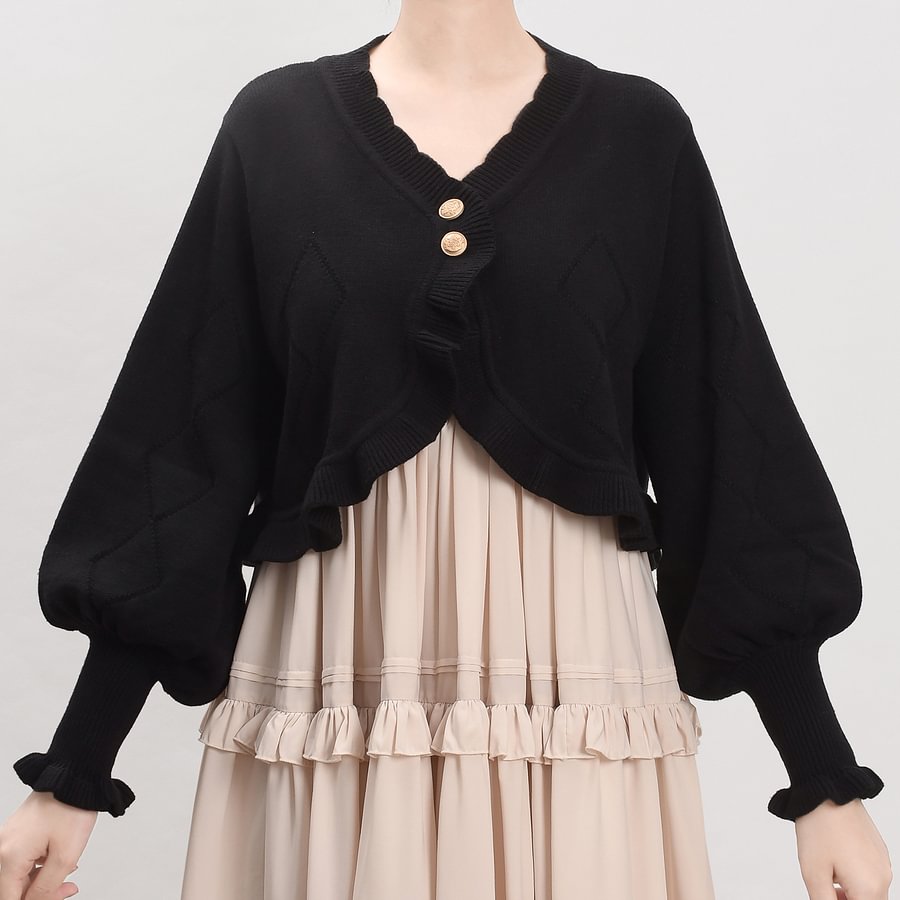 Sweet Lolita Lolita Short Sweater Cardigan Lolita Retro Knitted Girl Cute Lolita Coats