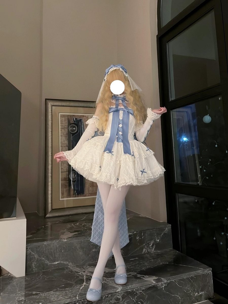 Sweet Lolita Pink Blue Lolita Dress Cute Sweet Lolita Suspender Birthday Bat Mitzvah Princess Dress JSK