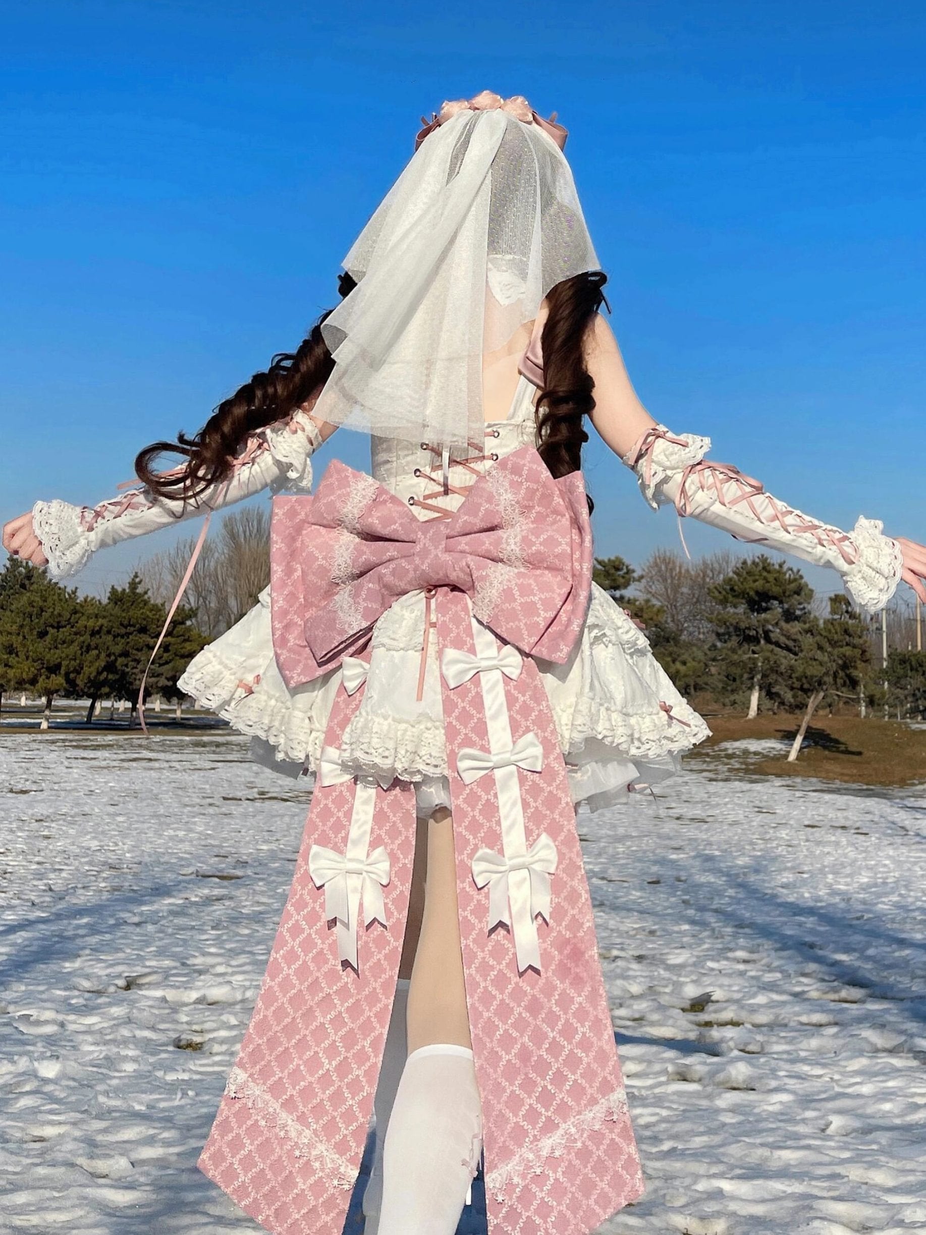 Sweet Lolita Pink Blue Lolita Dress Cute Sweet Lolita Suspender Birthday Bat Mitzvah Princess Dress JSK