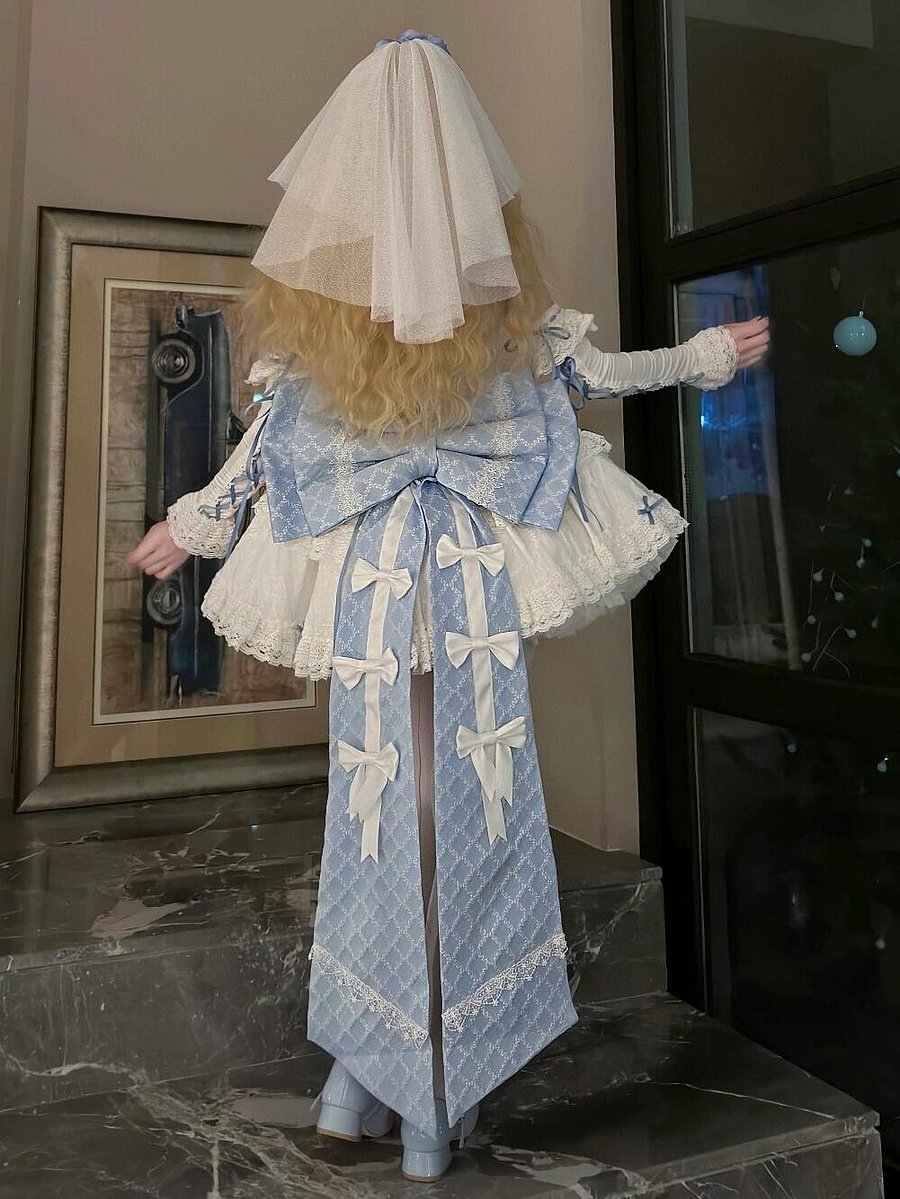 Sweet Lolita Pink Blue Lolita Dress Cute Sweet Lolita Suspender Birthday Bat Mitzvah Princess Dress JSK