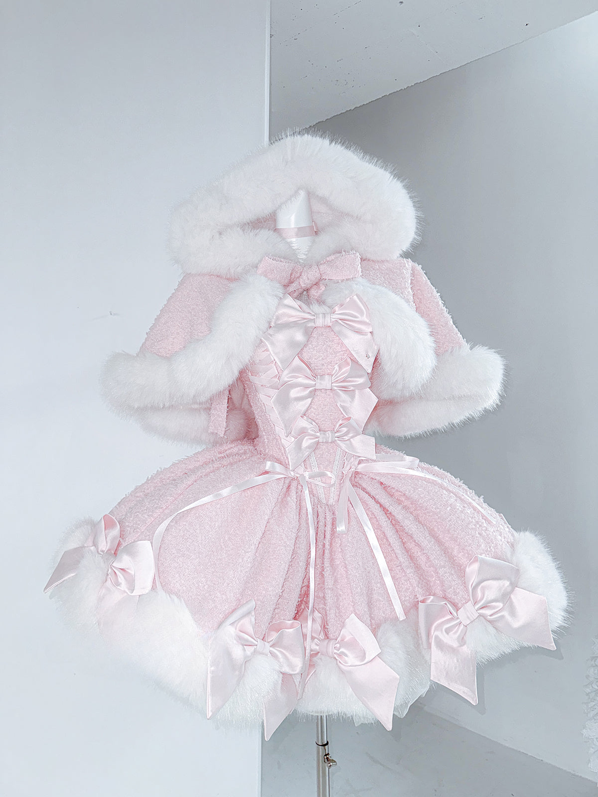 Sweet Lolita Pink Early Snow Autumn Winter Lolita Cake Ruffle Dress