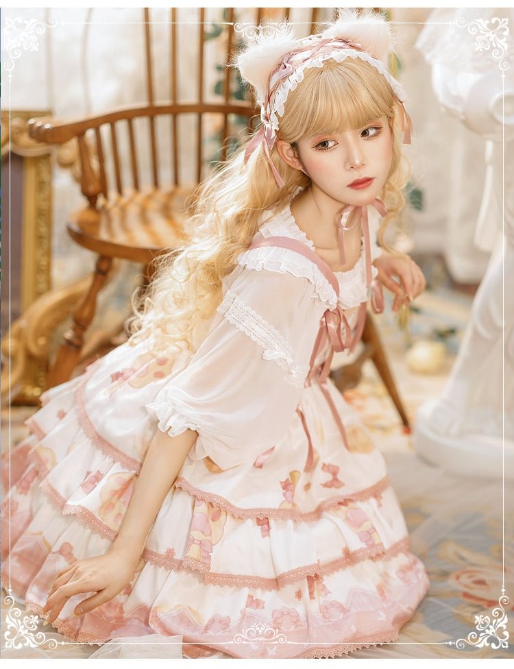 Sweet Lolita Pink Sweetheart Cute Sleeveless JSK Dress Princess Dresses