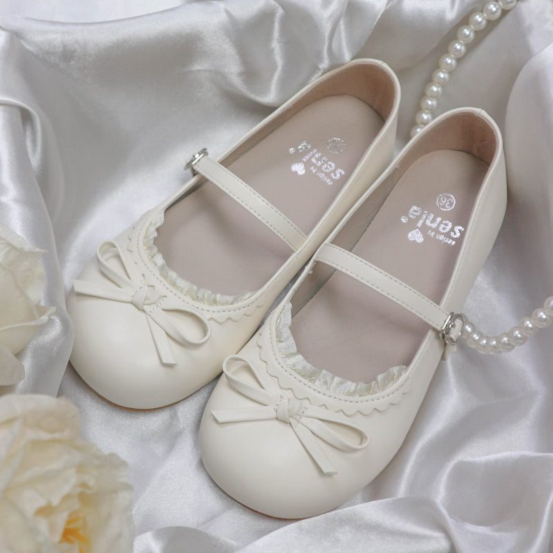 Sweet Lolita Shoes Soft Tones Decorative Mary Jane Shoesbow Flat Single Shoes