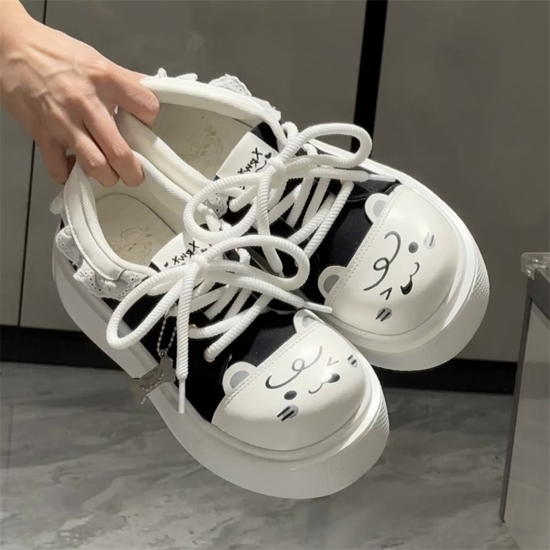 Sweet Lolita Shoes Pastel Accented Mary Janes Japanese Round Head Small Leather