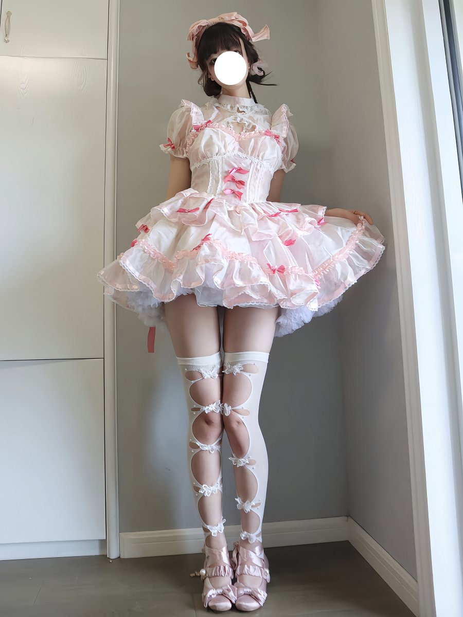 Sweet Lolita Sweetheart Ballet Spring Summer Dress Pink Blue Super Fairy Suspender Dress Princess Lolita