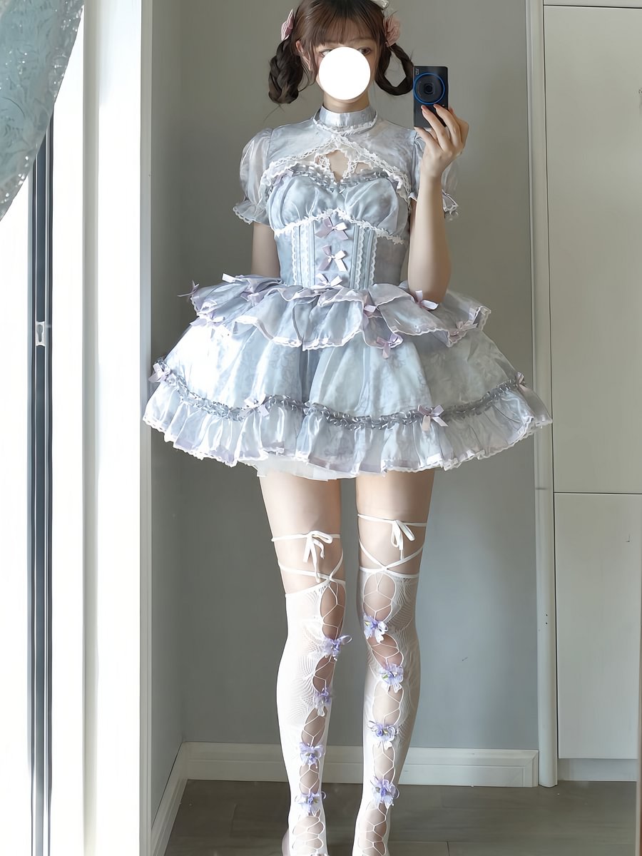 Sweet Lolita Sweetheart Ballet Spring Summer Dress Pink Blue Super Fairy Suspender Dress Princess Lolita