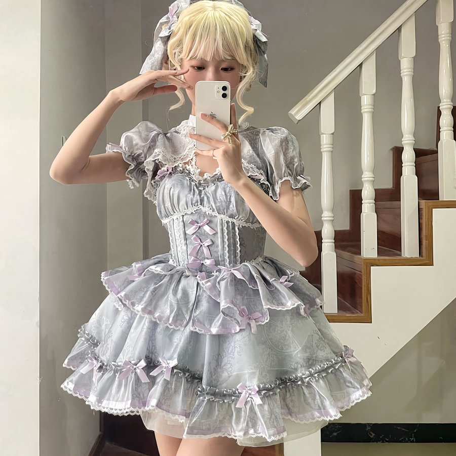 Sweet Lolita Sweetheart Ballet Spring Summer Dress Pink Blue Super Fairy Suspender Dress Princess Lolita