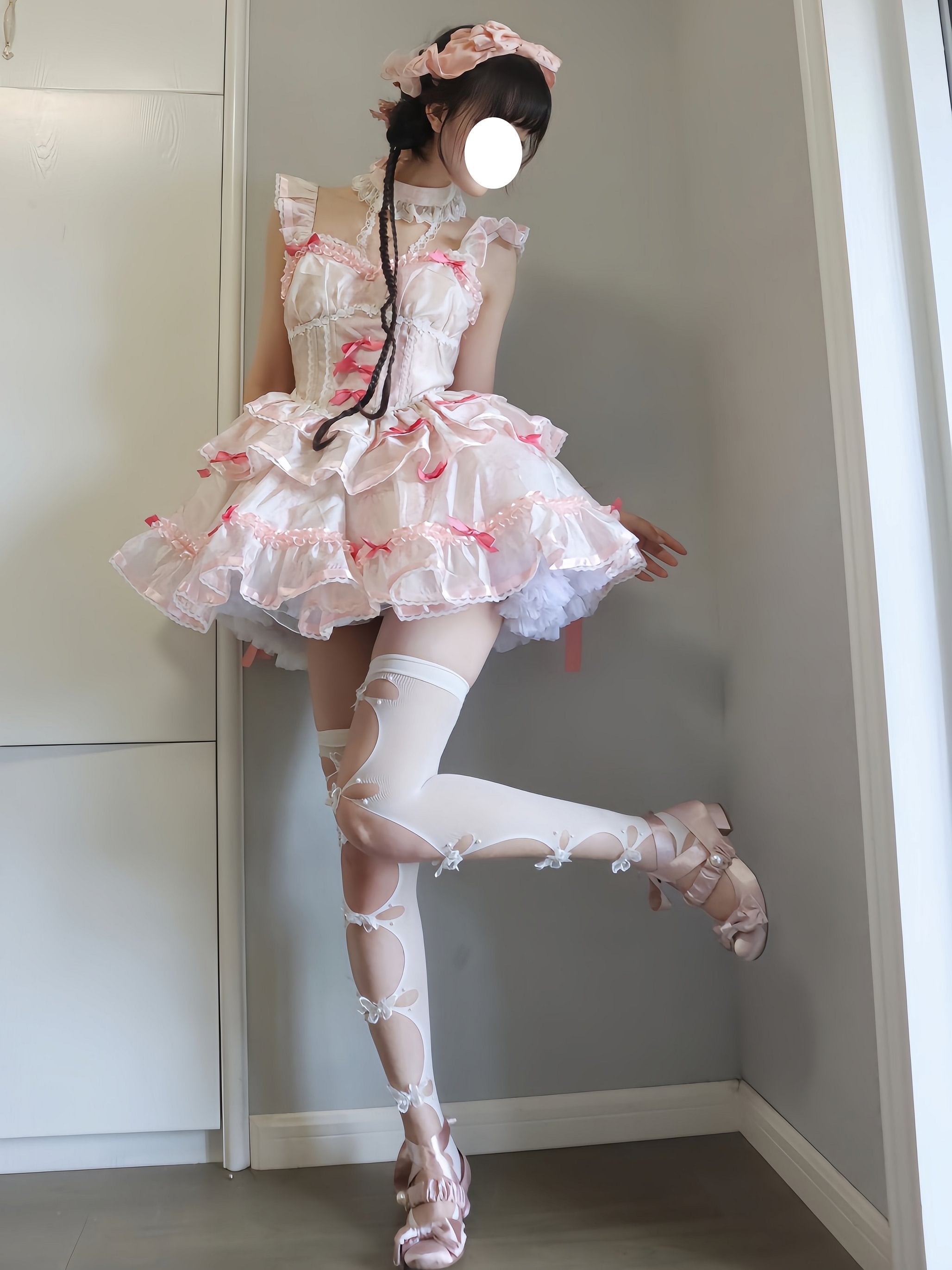 Sweet Lolita Sweetheart Ballet Spring Summer Dress Pink Blue Super Fairy Suspender Dress Princess Lolita