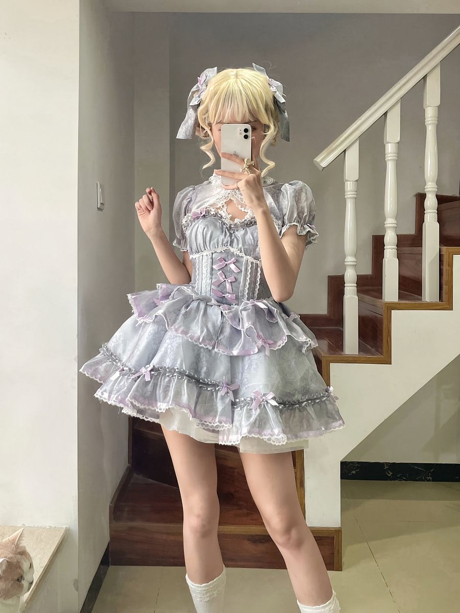 Sweet Lolita Sweetheart Ballet Spring Summer Dress Pink Blue Super Fairy Suspender Dress Princess Lolita