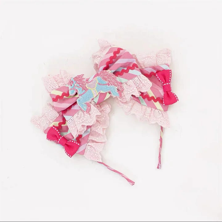 Sweet Pink Lolita Cotton Dress Candy Girl Amusement Park Dress Kawaii Outfit Blouse Headdress