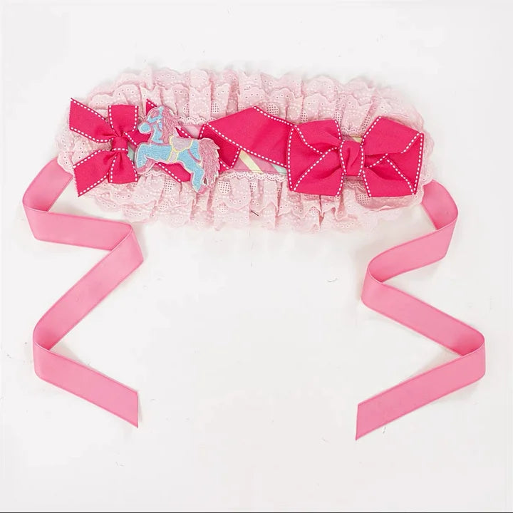 Sweet Pink Lolita Cotton Dress Candy Girl Amusement Park Dress Kawaii Outfit Blouse Headdress