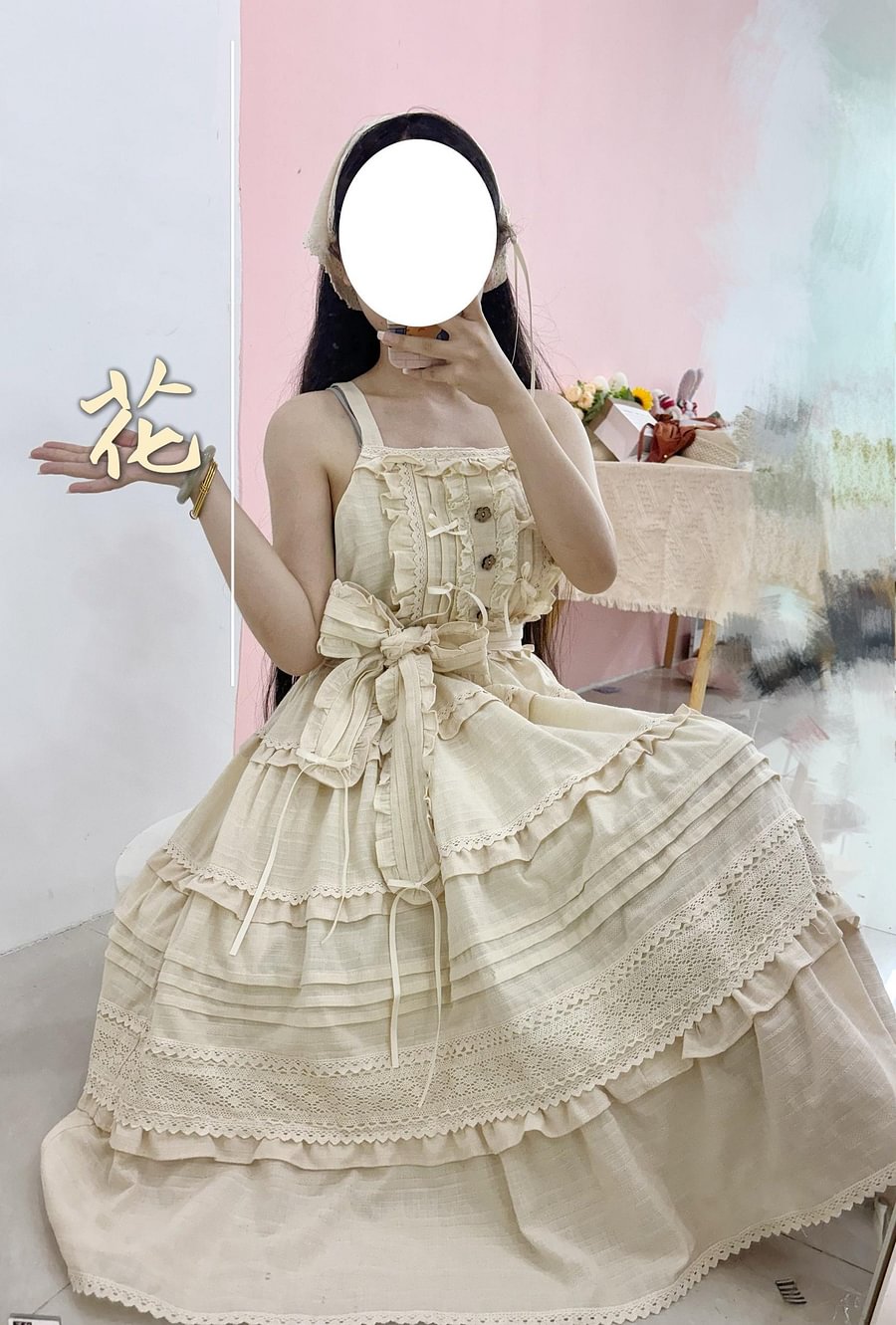 Sweet Red Dress Sleeveless JSK Green Yellow Light Lolita