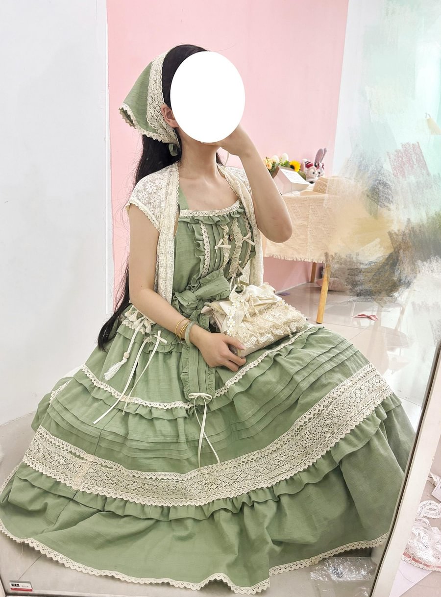 Sweet Red Dress Sleeveless JSK Green Yellow Light Lolita