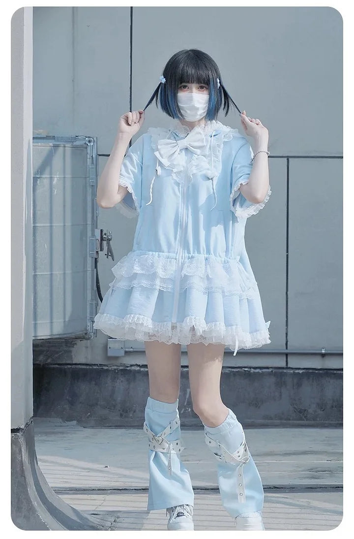 Sweet White Rabbit Ears Plush Coat Warm Cute Lolita Autumn&Winter Coat