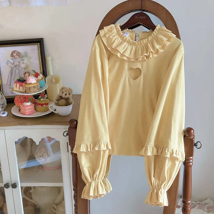 Sweet and Cute Japanese Lolita Dress with Versatile Lantern Sleeves and Long-sleeved Blouse Shirt