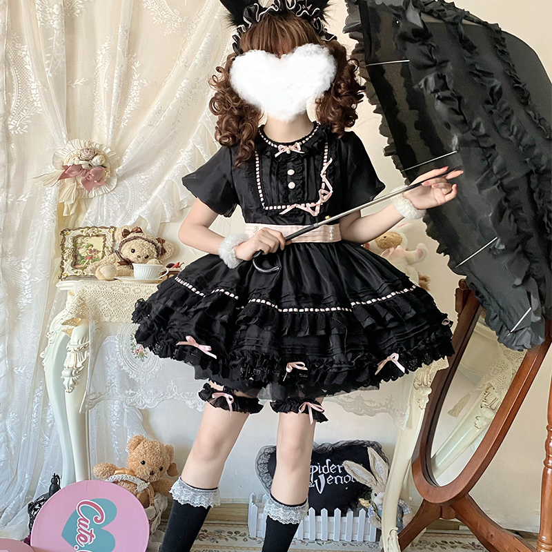 Sweet and Cute Light Lolita Dress Short Sleeve OP Cake Dress