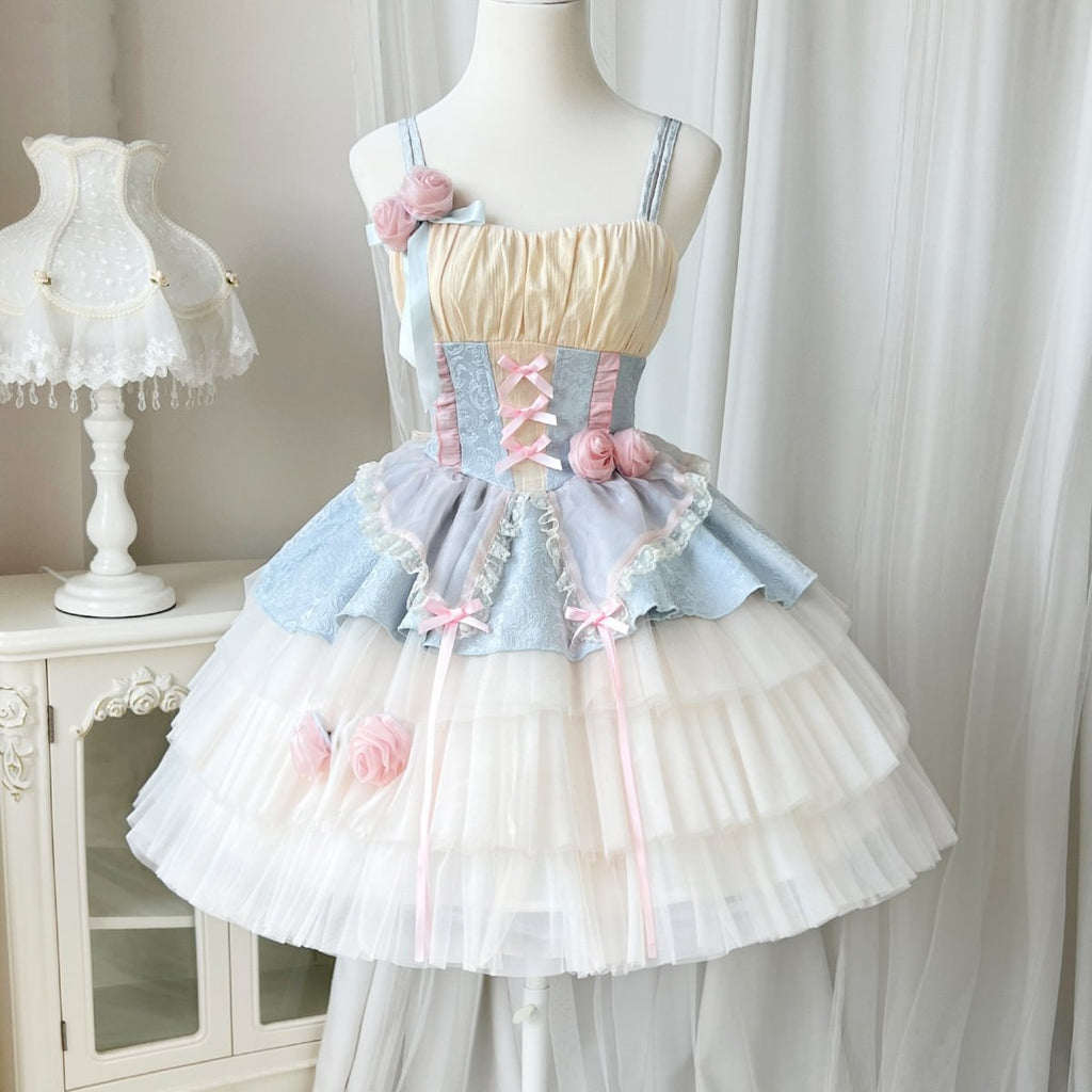 Sweet Ballet Style Slip Dress Light Blue Cute Lolita Dress Sleeveless Princess Dress JSK