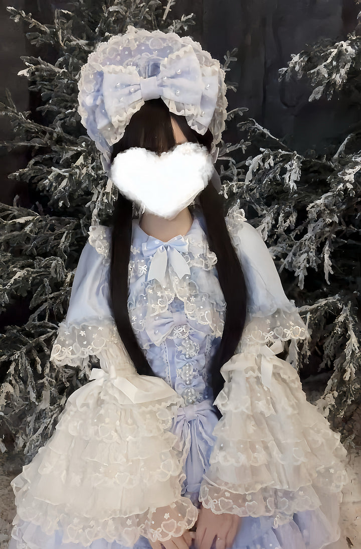 Hime Lolita Tea Party Fashion Pink Gorgeous Multilayer Lace Rococo Style Elegant Princess Dress JSK Blouse